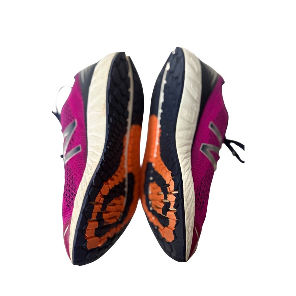 NEW BALANCE Pink Magenta & Navy Knit Running Shoes size 9.5 - Picture 9 of 11